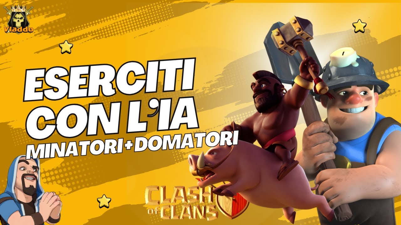 Combo assurda con l'IA | Minatori + Domatori in hard e normal mode | Clash of Clans Italia
